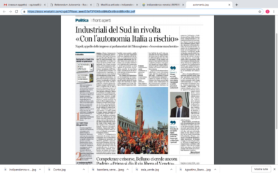 Industriali del sud in rivolta “Con l’autonomia Italia a rischio”